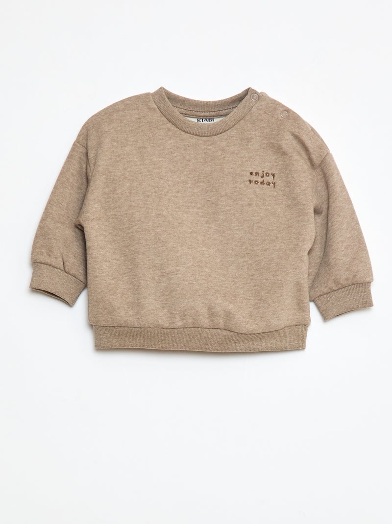 Sudadera de chándal lisa Marron - Kiabi