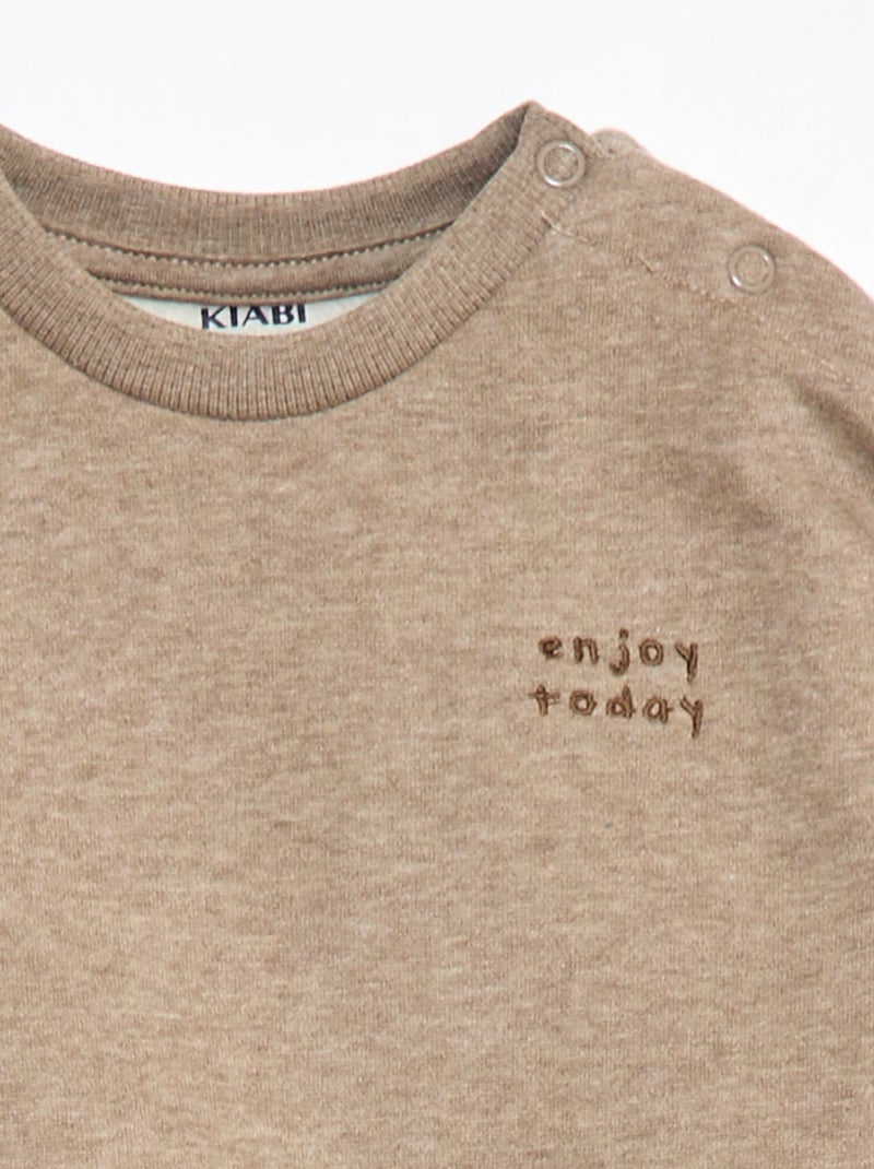 Sudadera de chándal lisa Marron - Kiabi