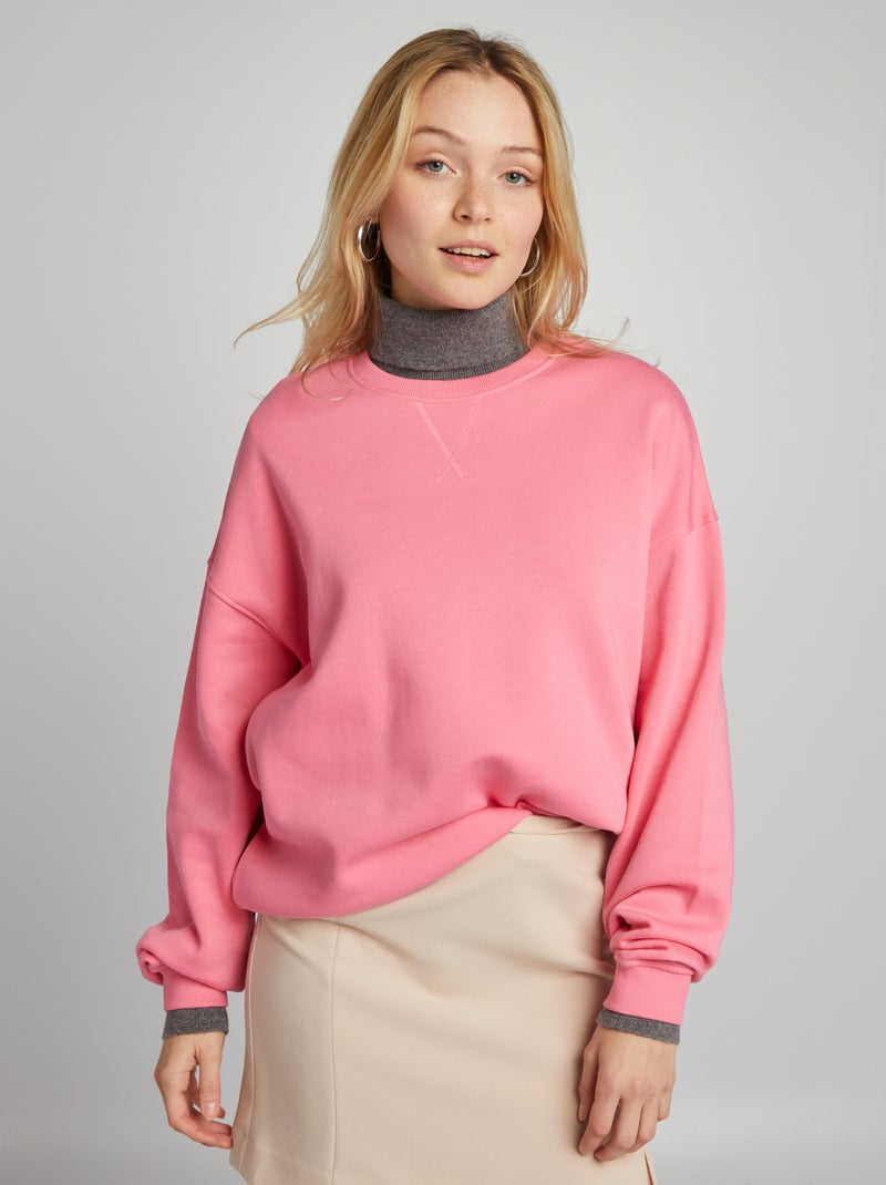 Sudadera de chándal lisa rosa - Kiabi
