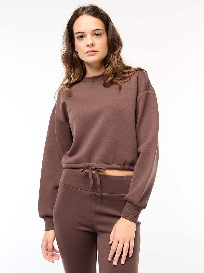 Sudadera de chándal lisa suave y cálida Marron - Kiabi
