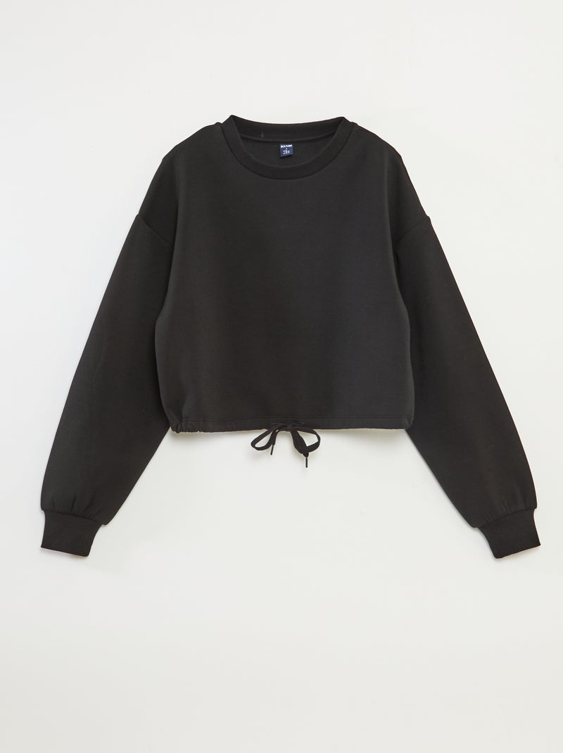 Sudadera de chándal lisa suave y cálida negro - Kiabi
