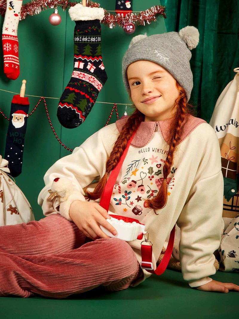 Sudadera de chándal 'Navidad' BEIGE - Kiabi