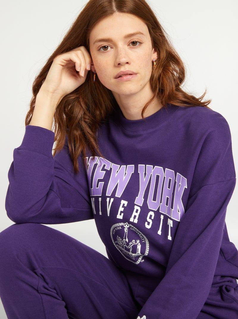 Sudadera de chándal 'New York University' PURPURA - Kiabi