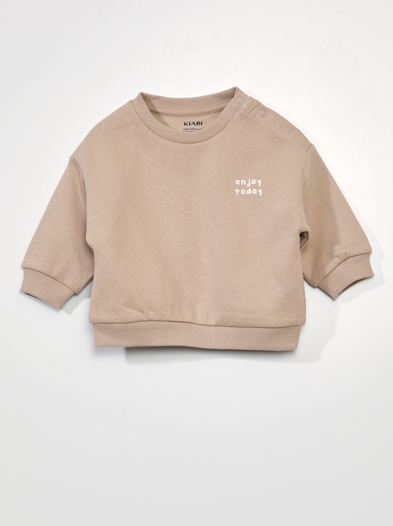 Sudadera de chándal oversize unisex BEIGE - Kiabi