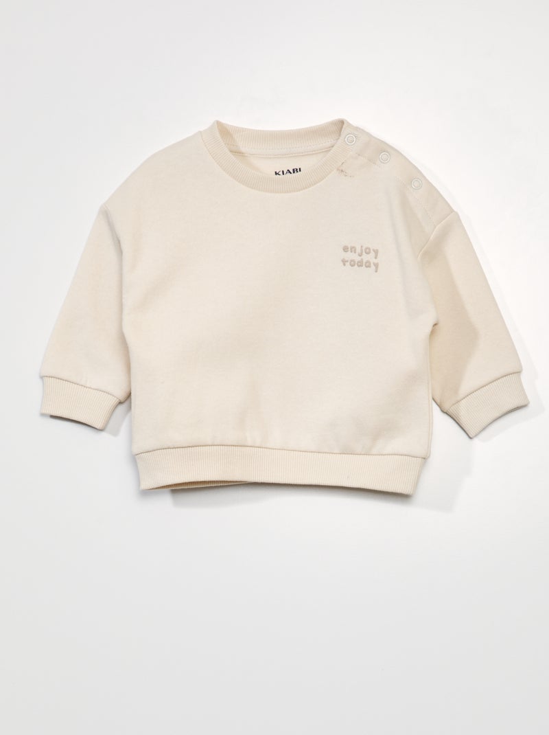 Sudadera de chándal oversize unisex BLANCO - Kiabi