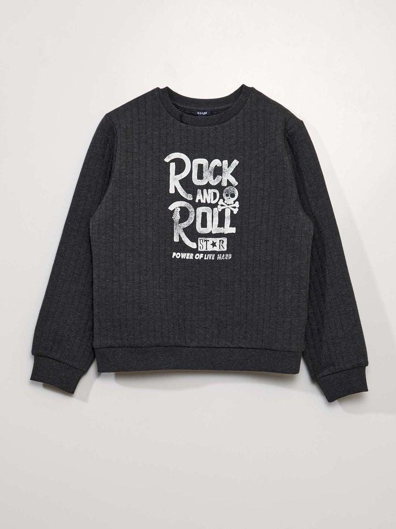Sudadera de chándal 'rock and roll' GRIS - Kiabi