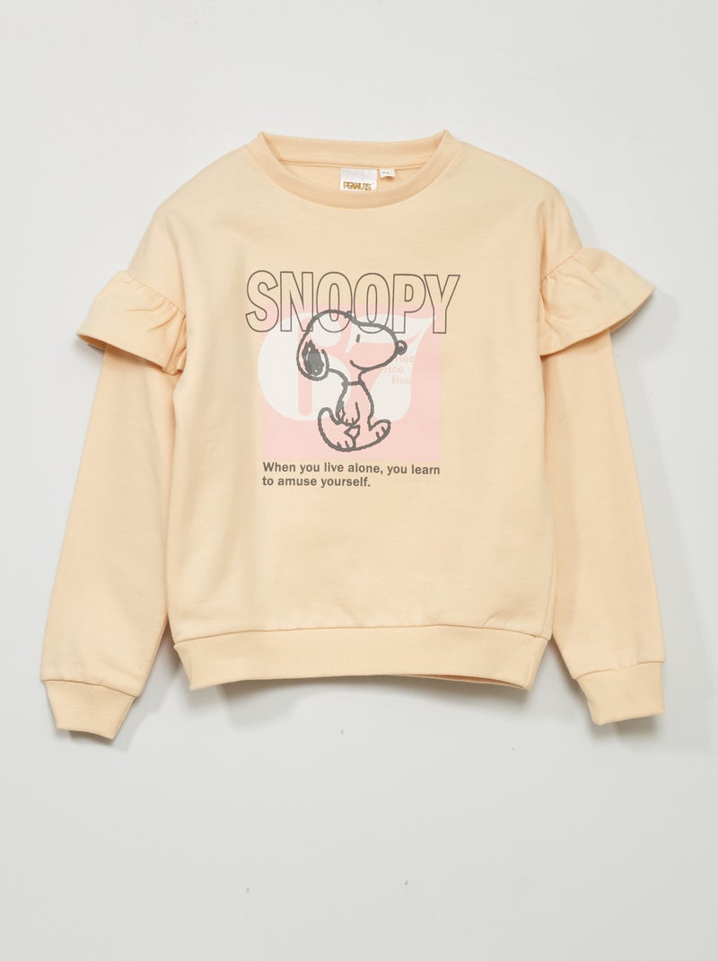 Sudadera de chándal 'Snoopy' con volantes BEIGE - Kiabi