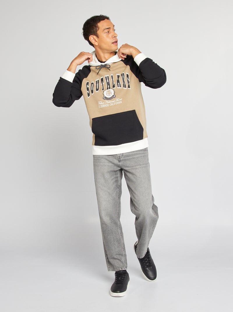 Sudadera de chándal tipo universidad americana BEIGE - Kiabi