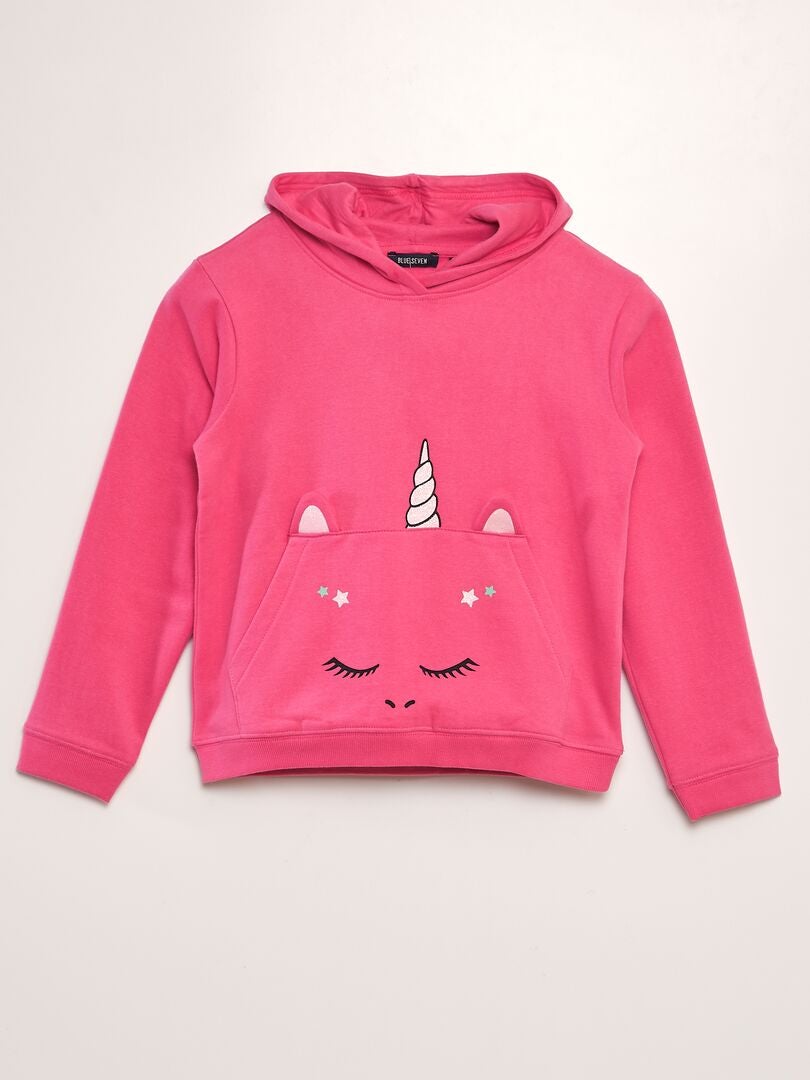 Sudadera de chándal 'unicornio' con capucha ROSA - Kiabi