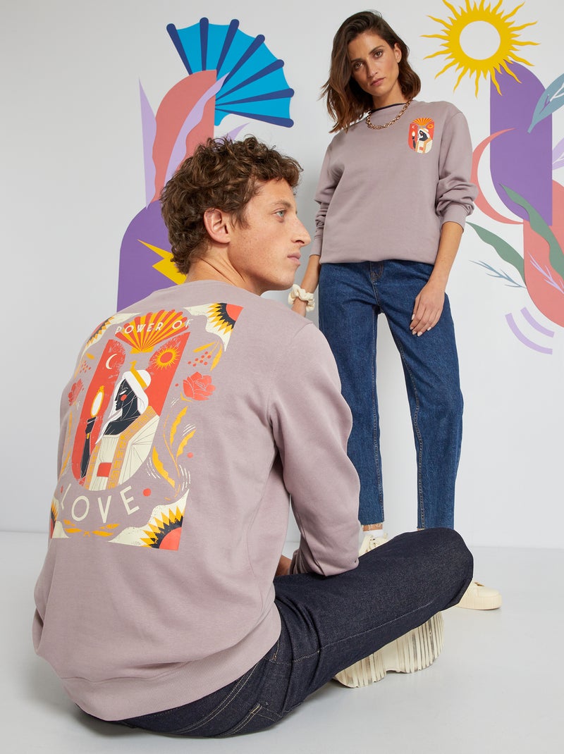 Sudadera de chándal unisex con estampado PURPURA - Kiabi