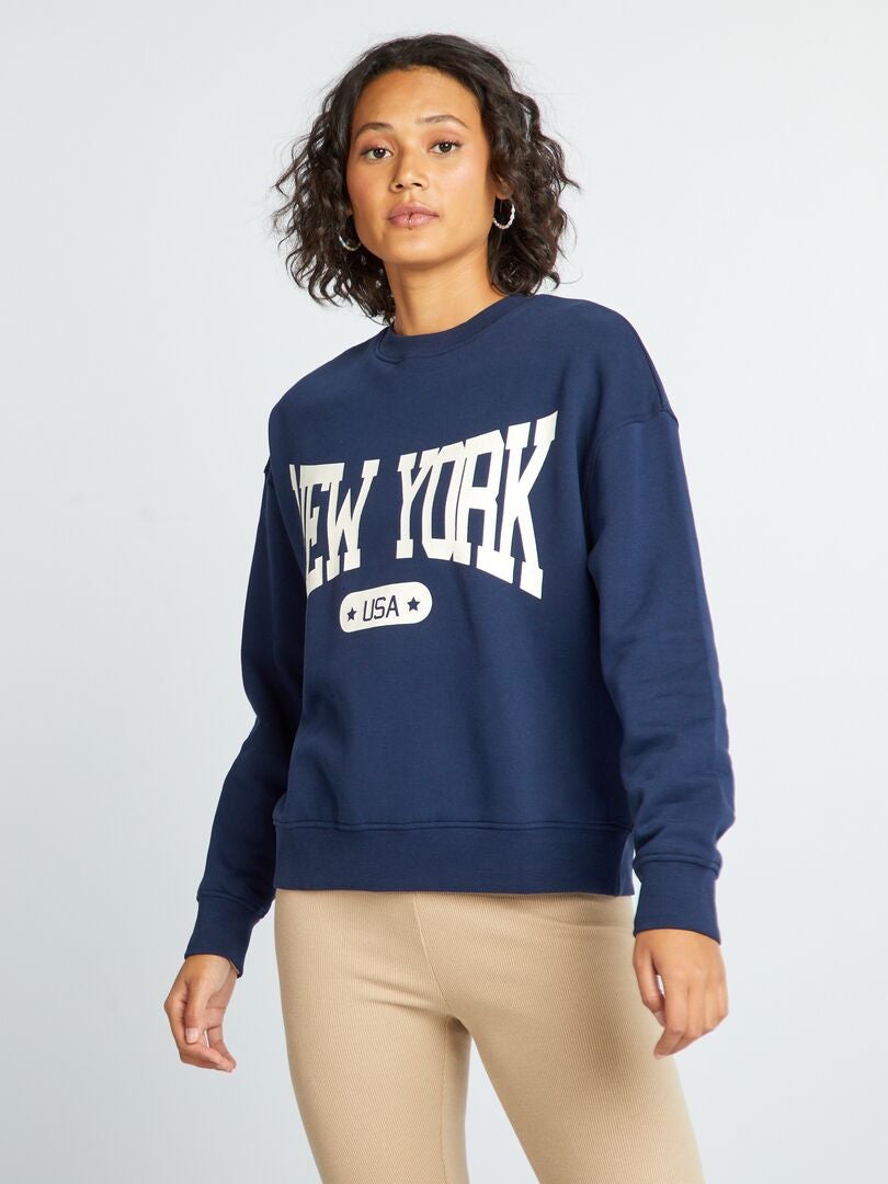 Sudadera de chándal universidad americana AZUL - Kiabi
