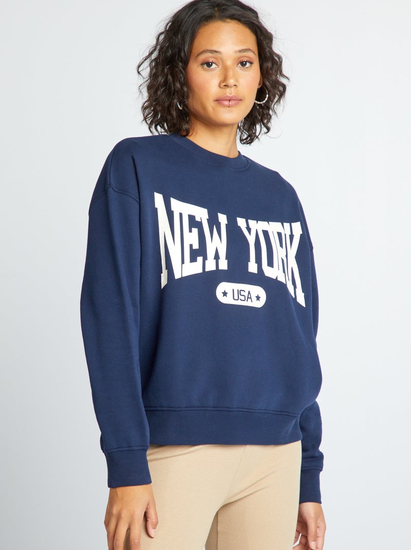 Sudadera de chándal universidad americana AZUL - Kiabi
