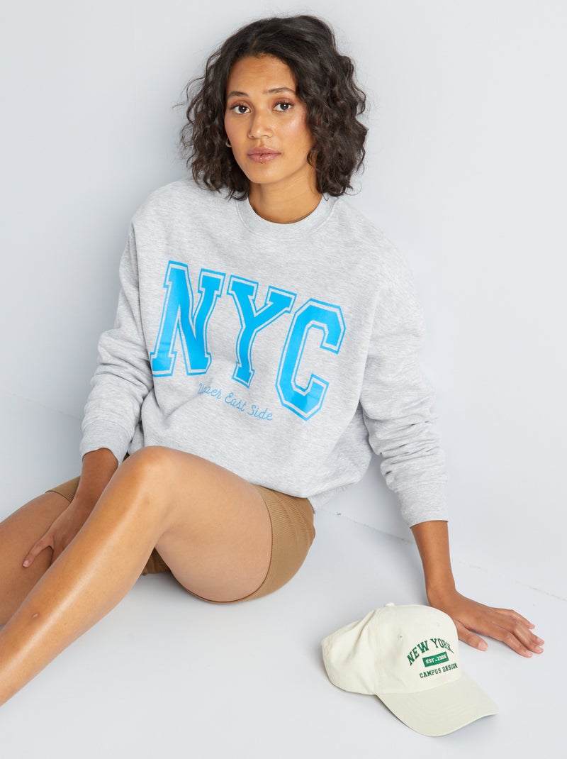 Sudadera de chándal universidad americana GRIS - Kiabi