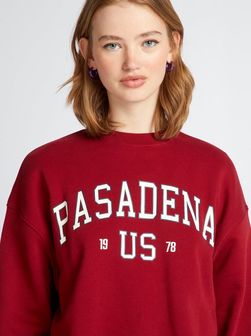 Sudadera de chándal universidad americana ROJO - Kiabi