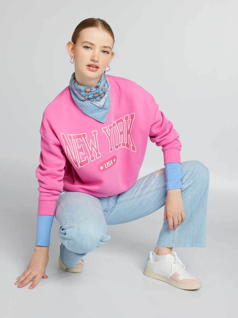 Sudadera de chándal universidad americana ROSA - Kiabi