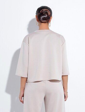 Sudadera de corte cómodo con mangas 3/4 - Afibel