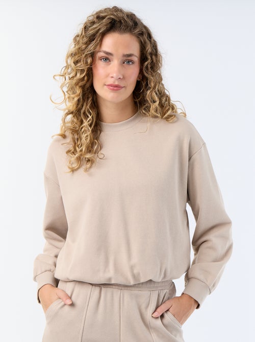 Sudadera de corte globo de felpa - Kiabi