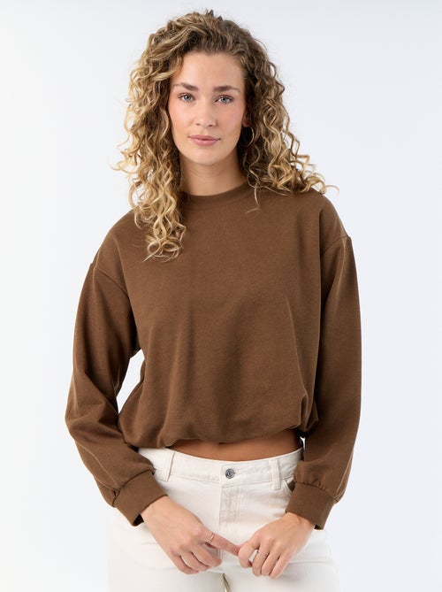 Sudadera de corte globo de felpa - Kiabi
