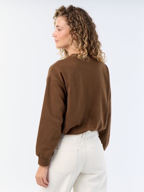 Sudadera de corte globo de felpa - Kiabi