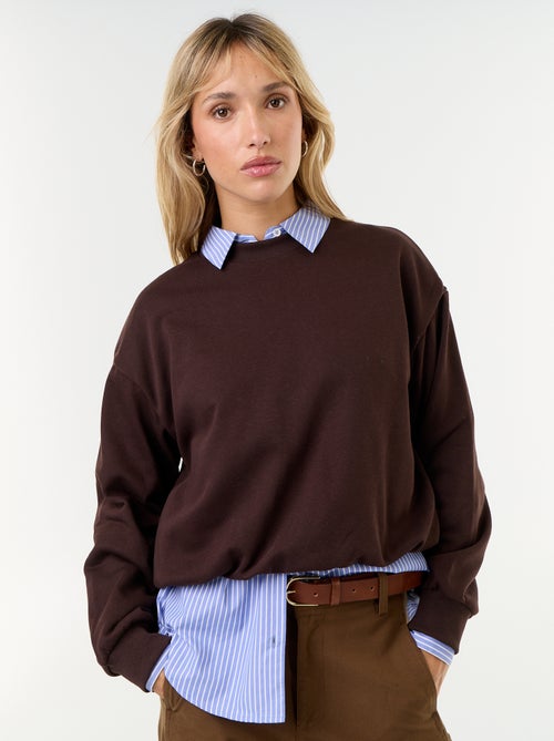 Sudadera de corte globo de felpa - Kiabi