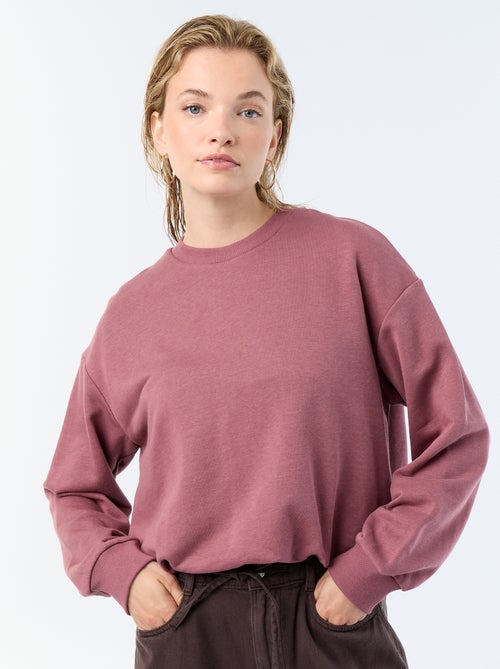 Sudadera de corte globo de felpa - Kiabi