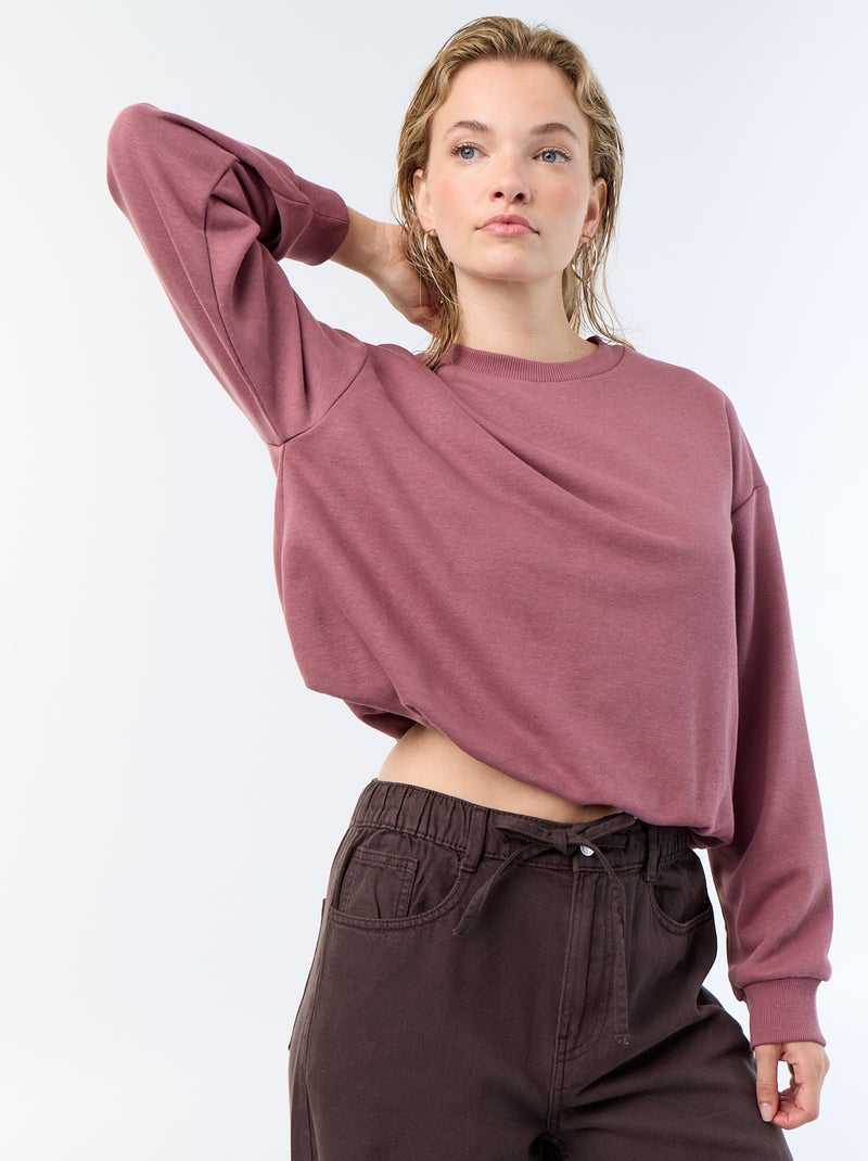 Sudadera de corte globo de felpa Rosa - Kiabi