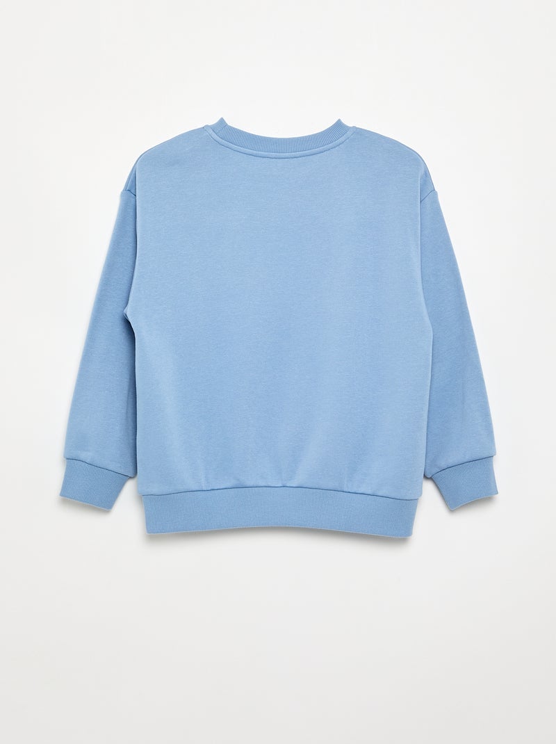 Sudadera de corte holgado de felpa Azul - Kiabi