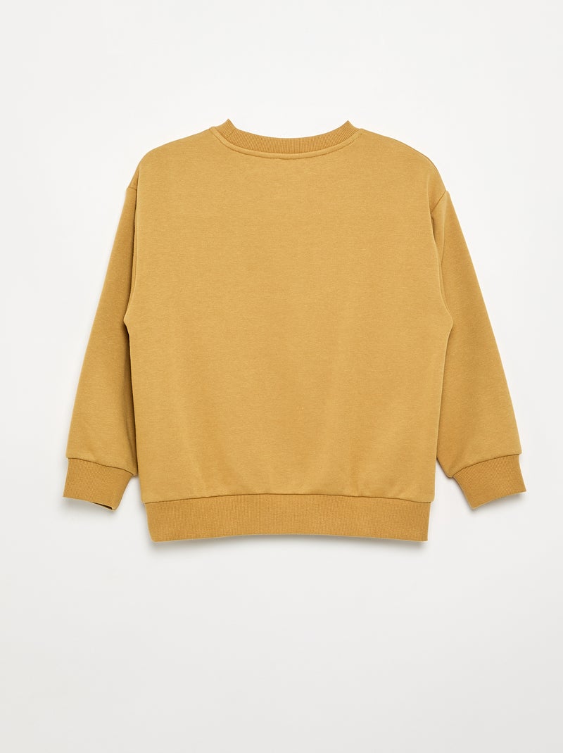 Sudadera de corte holgado de felpa Mostaza - Kiabi