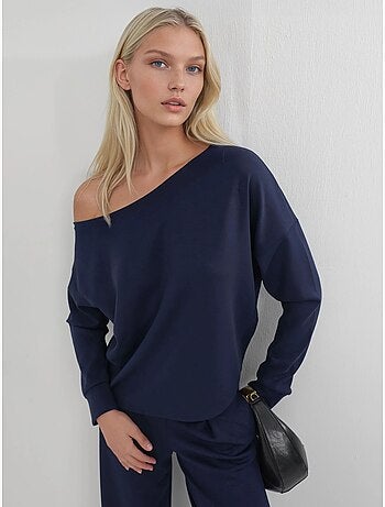 Sudadera de corte relajado con cuello asimétrico busem