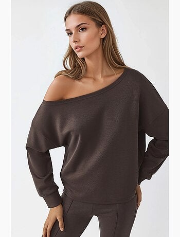 Sudadera de corte relajado con cuello asimétrico busem