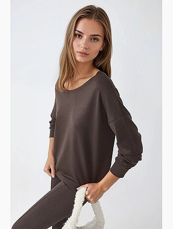 Sudadera de corte relajado con cuello asimétrico busem