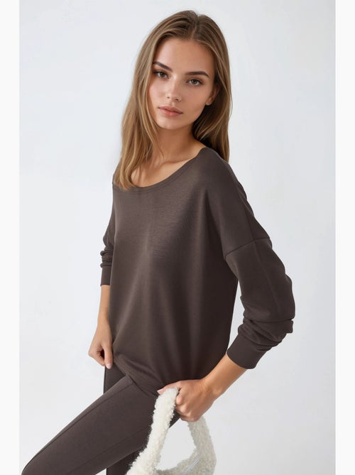 Sudadera de corte relajado con cuello asimétrico busem - Kiabi Sudadera de corte relajado con cuello asimétrico busem - Kiabi