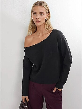 Sudadera de corte relajado con cuello asimétrico busem