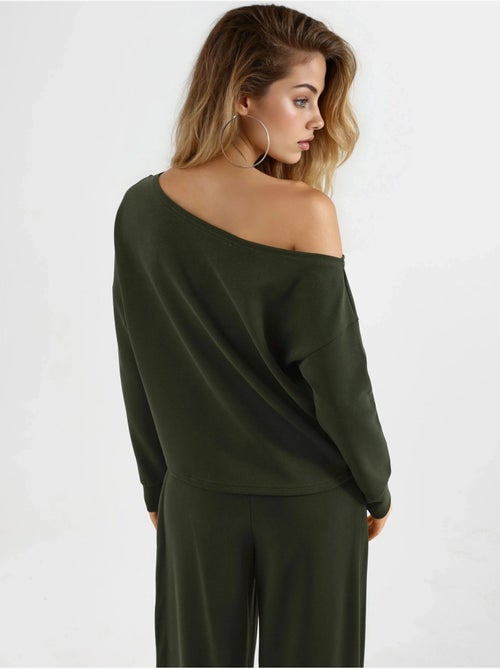 Sudadera de corte relajado con cuello asimétrico busem - Kiabi Sudadera de corte relajado con cuello asimétrico busem - Kiabi