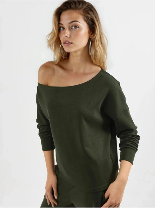 Sudadera de corte relajado con cuello asimétrico busem - Kiabi Sudadera de corte relajado con cuello asimétrico busem - Kiabi