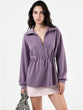 Sudadera de corte relajado con cuello y cremallera busem