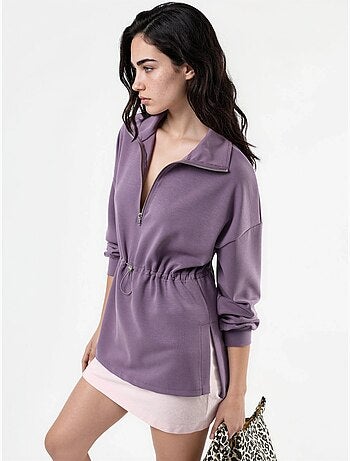 Sudadera de corte relajado con cuello y cremallera busem