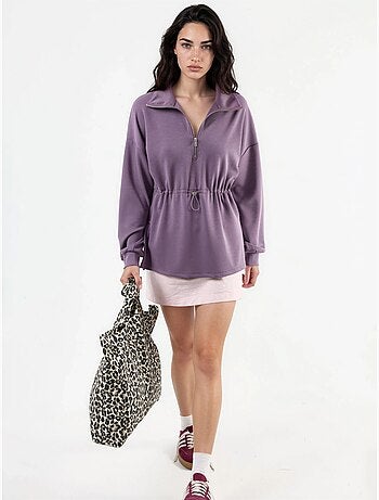 Sudadera de corte relajado con cuello y cremallera busem