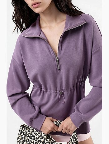 Sudadera de corte relajado con cuello y cremallera busem