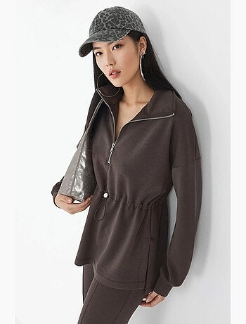 Sudadera de corte relajado con cuello y cremallera busem