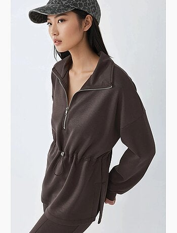 Sudadera de corte relajado con cuello y cremallera busem