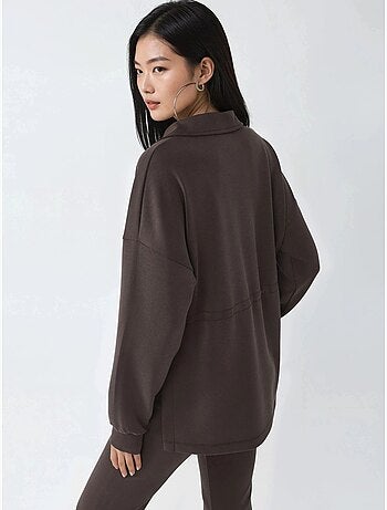 Sudadera de corte relajado con cuello y cremallera busem