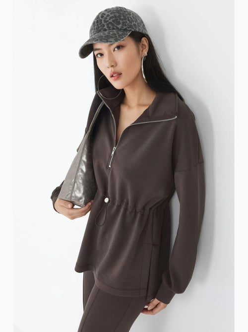 Sudadera de corte relajado con cuello y cremallera busem - Kiabi Sudadera de corte relajado con cuello y cremallera busem - Kiabi