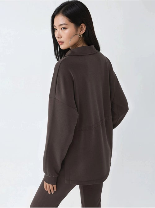 Sudadera de corte relajado con cuello y cremallera busem - Kiabi Sudadera de corte relajado con cuello y cremallera busem - Kiabi