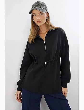 Sudadera de corte relajado con cuello y cremallera busem