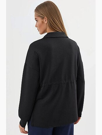 Sudadera de corte relajado con cuello y cremallera busem