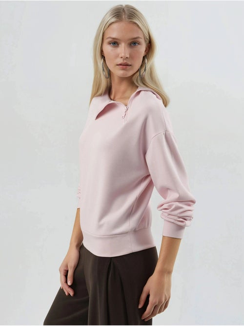 Sudadera de corte relajado con cuello y cremallera busem - Kiabi