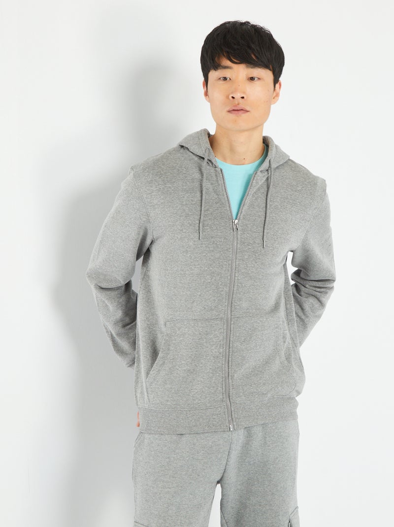 Sudadera de cremallera con capucha GRIS - Kiabi
