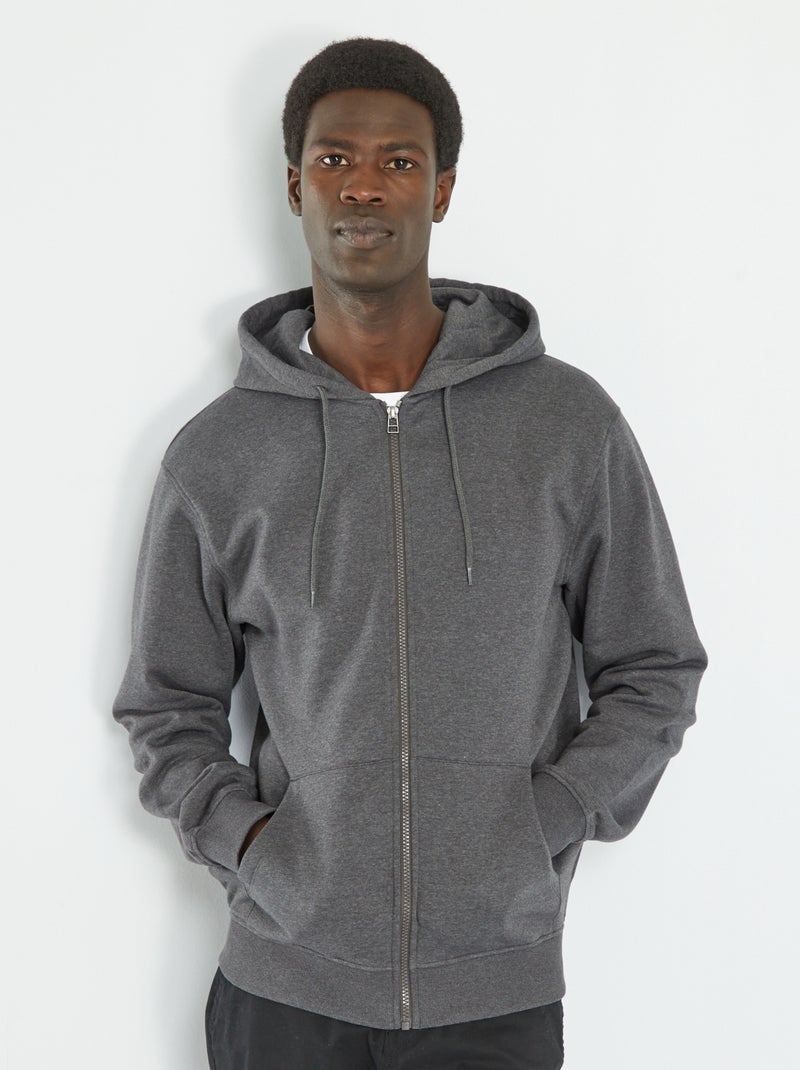 Sudadera de cremallera con capucha GRIS - Kiabi