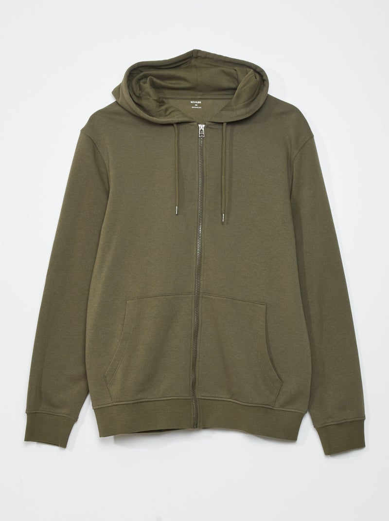 Sudadera de cremallera con capucha KAKI - Kiabi